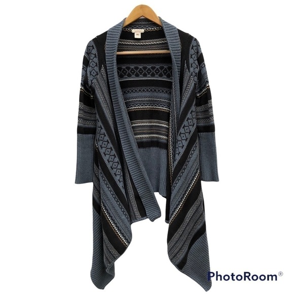 SUNDANCE four corners southwest drape front open cardigan petite XS - Picture 1 of 11